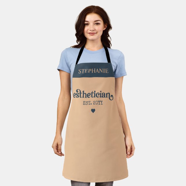 Personalized Aesthetician Cosmetologist Beautician Apron (Worn)