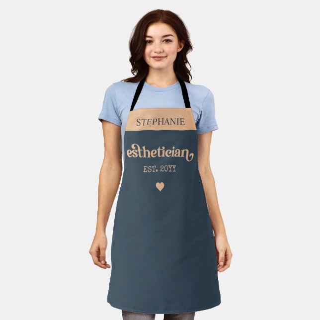 Personalized Aesthetician Cosmetologist Beautician Apron (Worn)
