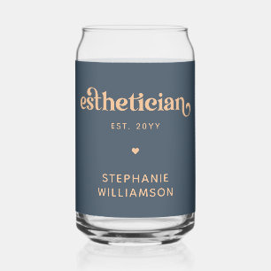 Personalized Aesthetician Cosmetologist Beautician Can Glass