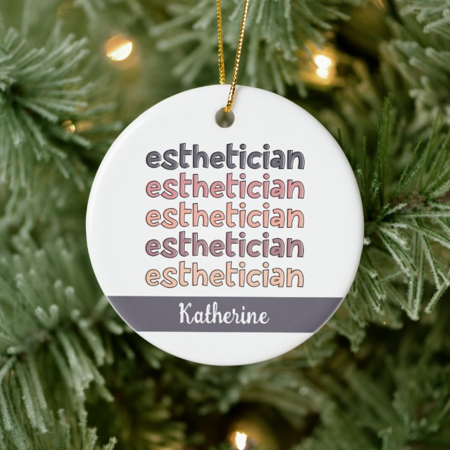 Personalized Aesthetician Cosmetologist Beautician Ceramic Ornament (Tree)