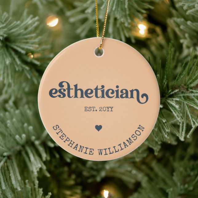 Personalized Aesthetician Cosmetologist Beautician Ceramic Ornament (Tree)