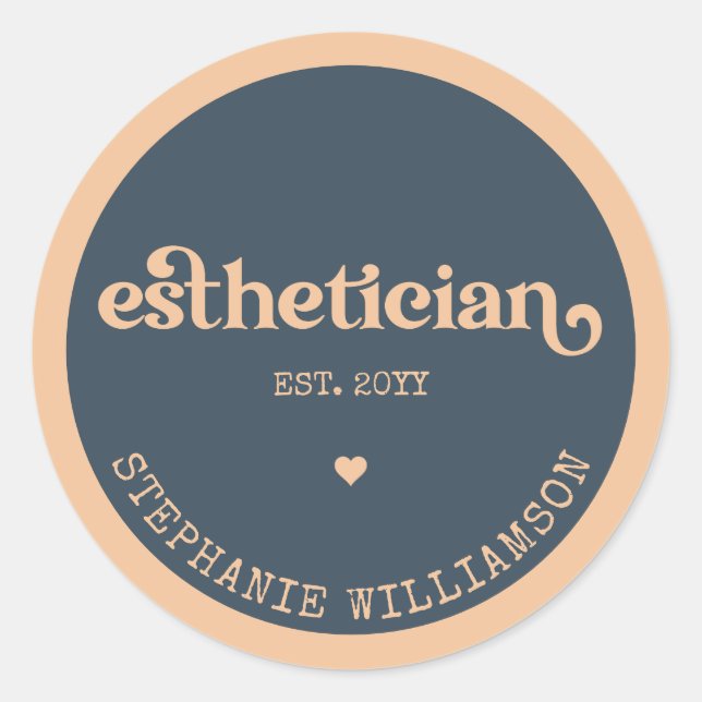 Personalized Aesthetician Cosmetologist Beautician Classic Round Sticker (Front)