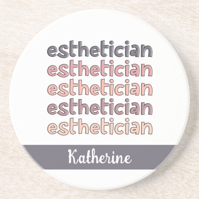 Personalized Aesthetician Cosmetologist Beautician Coaster (Front)