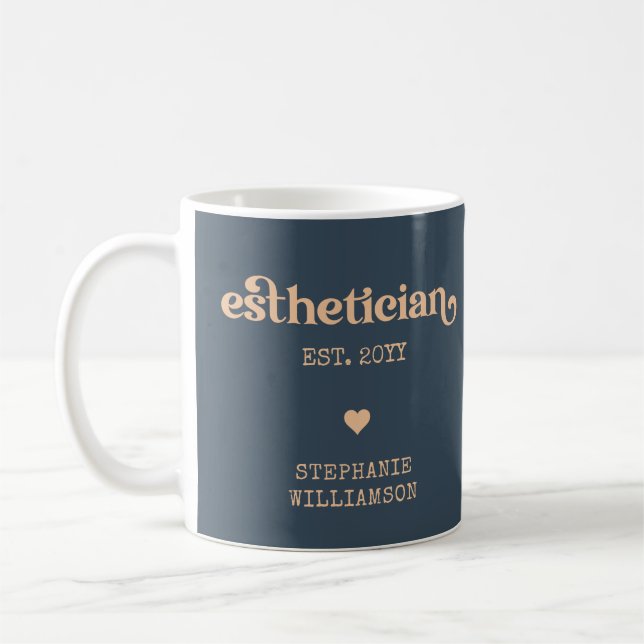 Personalized Aesthetician Cosmetologist Beautician Coffee Mug (Left)