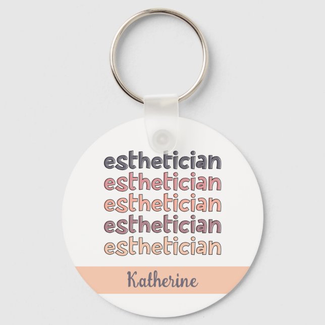 Personalized Aesthetician Cosmetologist Beautician Keychain (Front)