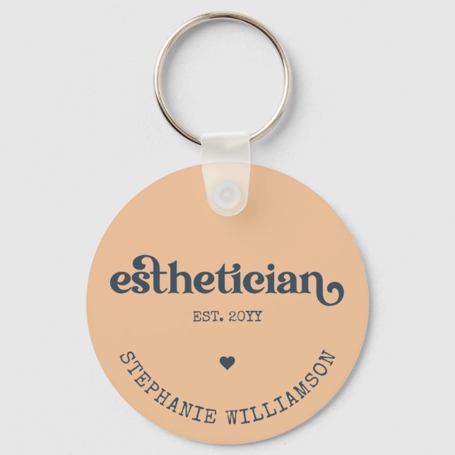 Personalized Aesthetician Cosmetologist Beautician Keychain (Front)