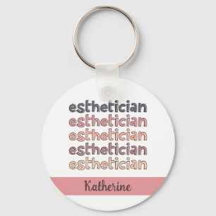 Personalized Aesthetician Cosmetologist Beautician Keychain