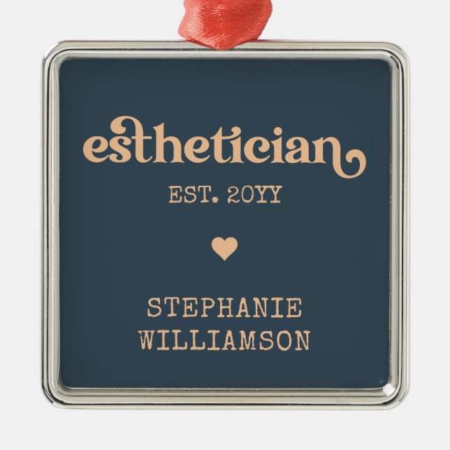 Personalized Aesthetician Cosmetologist Beautician Metal Ornament (Front)