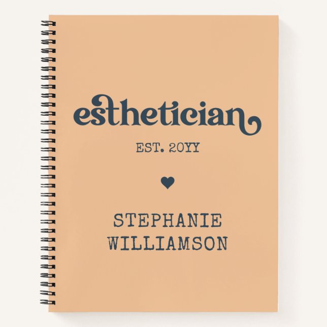 Personalized Aesthetician Cosmetologist Beautician Notebook (Front)