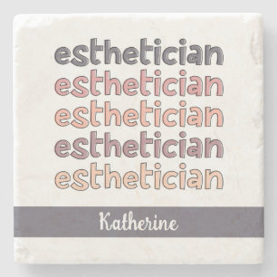 Personalized Aesthetician Cosmetologist Beautician Stone Coaster