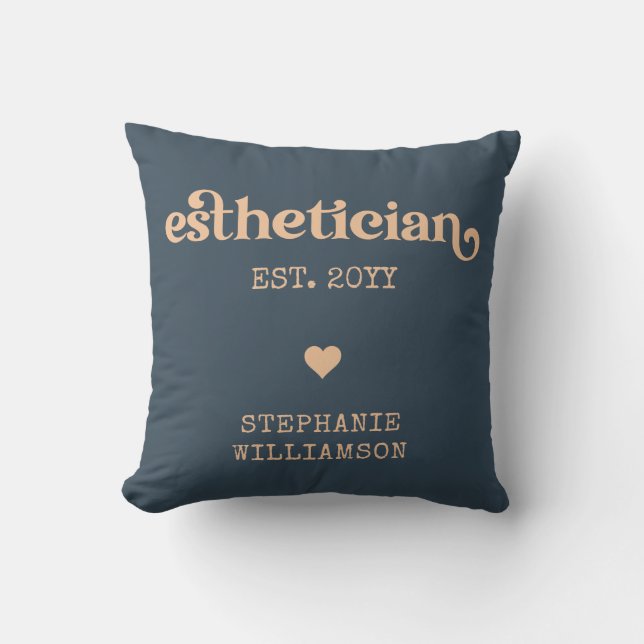 Personalized Aesthetician Cosmetologist Beautician Throw Pillow (Front)