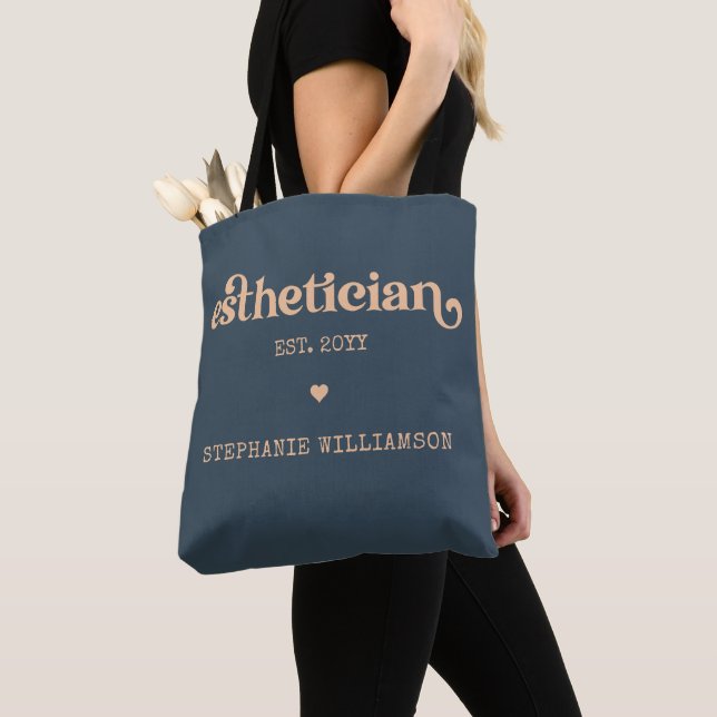 Personalized Aesthetician Cosmetologist Beautician Tote Bag (Close Up)