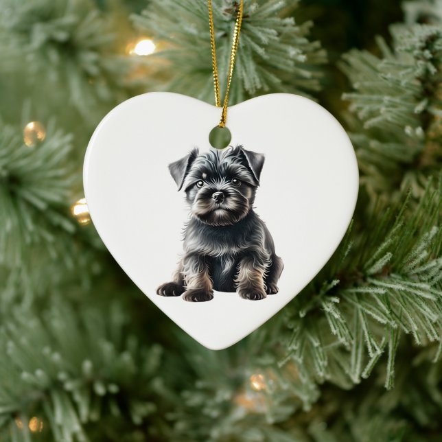Personalized Affenpinscher Puppy Dog Ceramic Ornament (Tree)