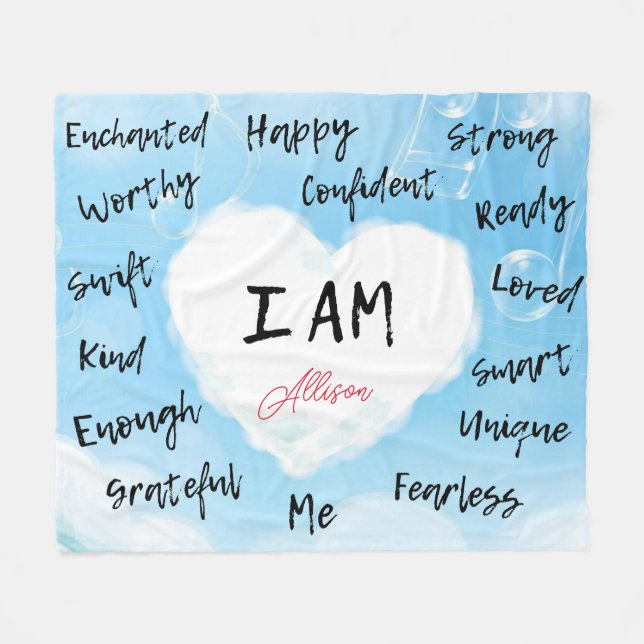 Personalized Affirmations Blanket (Front (Horizontal))