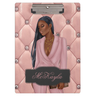 Personalized African-American CEO Boss Woman Clipboard