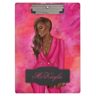 Personalized African-American CEO Boss Woman Clipboard