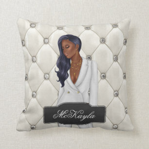 Personalized African-American CEO Boss Woman Throw Pillow