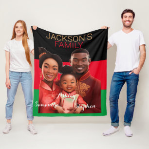 Personalized african American family,black history Fleece Blanket