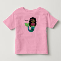 Personalized African American Mermaid Faux Foil