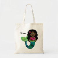 Personalized African American Mermaid Faux Foil