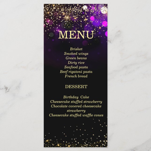 Personalized African American Woman Menu (Front)