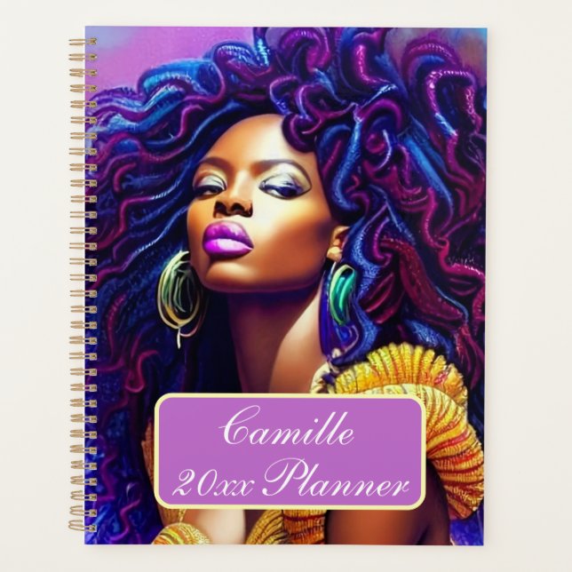 Personalized African American Woman Planner  (Front)