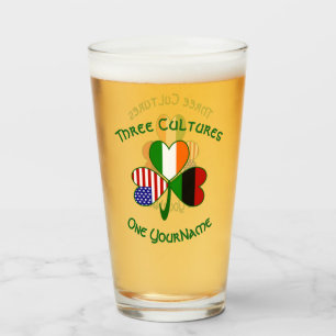 Personalized African Diaspora Shamrock Drinking Glass