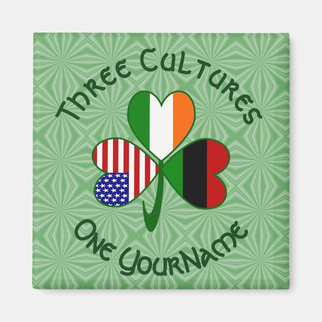 Personalized African Diaspora Shamrock  Magnet (Front)