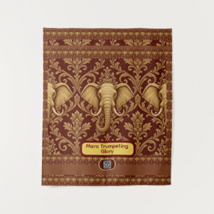 Personalized African: Elephant Mara Glory   Luxury Tapestry