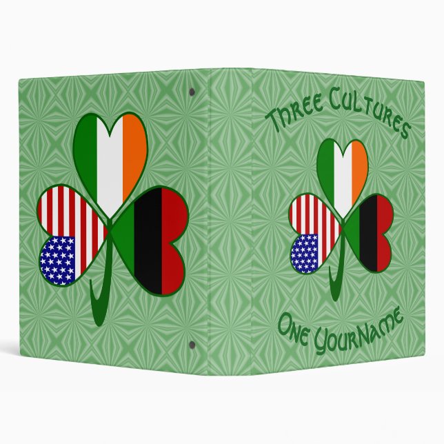 Personalized African Irish American Shamrock Binder (Background)