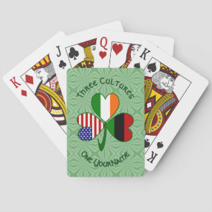 Personalized African Irish American Shamrock Playing Cards