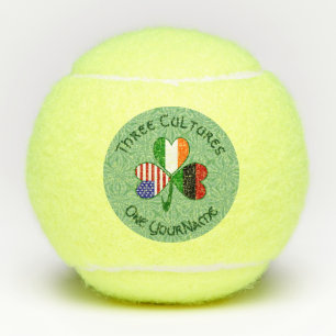 Personalized African Irish American Shamrock Tennis Balls