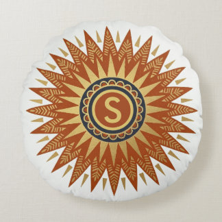 Personalized Afrohemian Geometric Round Pillow