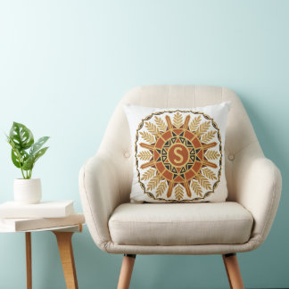 Personalized Afrohemian Ornate Shield Pillow