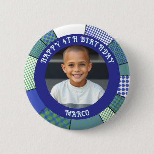 Personalized Age, Name and Photo Birthday  2 Inch Round Button