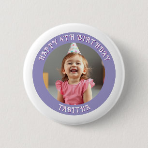 Personalized Age, Name and Photo Birthday  2 Inch Round Button