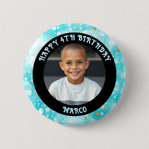 Personalized Age, Name and Photo Birthday  2 Inch Round Button