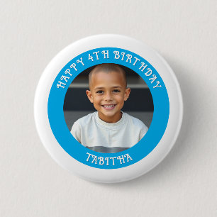 Personalized Age, Name and Photo Birthday  2 Inch Round Button