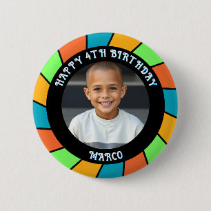 Personalized Age, Name and Photo Birthday  2 Inch Round Button