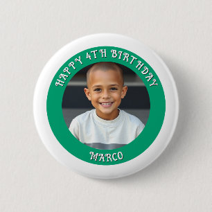 Personalized Age, Name and Photo Birthday 2 Inch Round Button