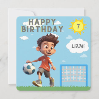 Personalized Age Soccer Birthday Invitation
