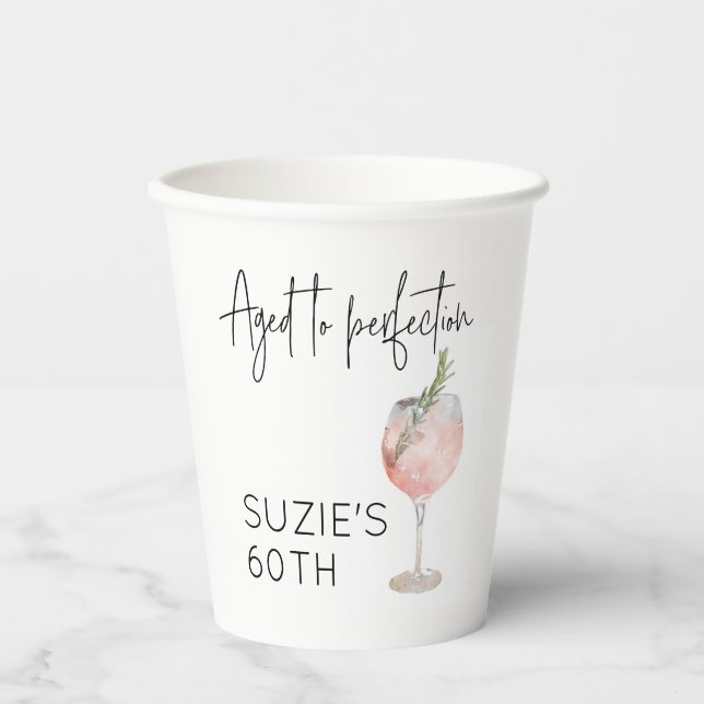Personalized Aged to Perfection Birthday Paper Cups (Front)