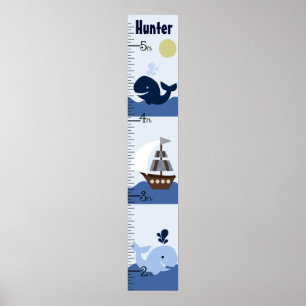 Personalized Ahoy Mate/Sailboat/Whale Growth Chart