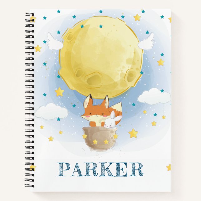 Personalized Air Balloon Stars Notebook (Front)