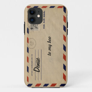 personalized air mail envelope iphone case