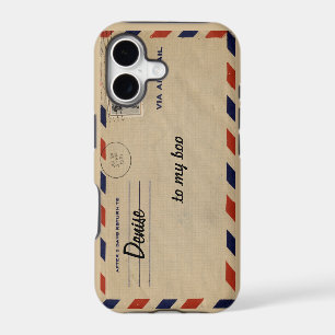 personalized air mail envelope iphone case