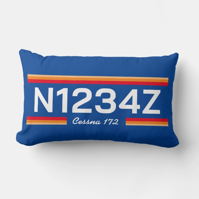 Personalized Aircraft Number Lumbar Pillow (Front)