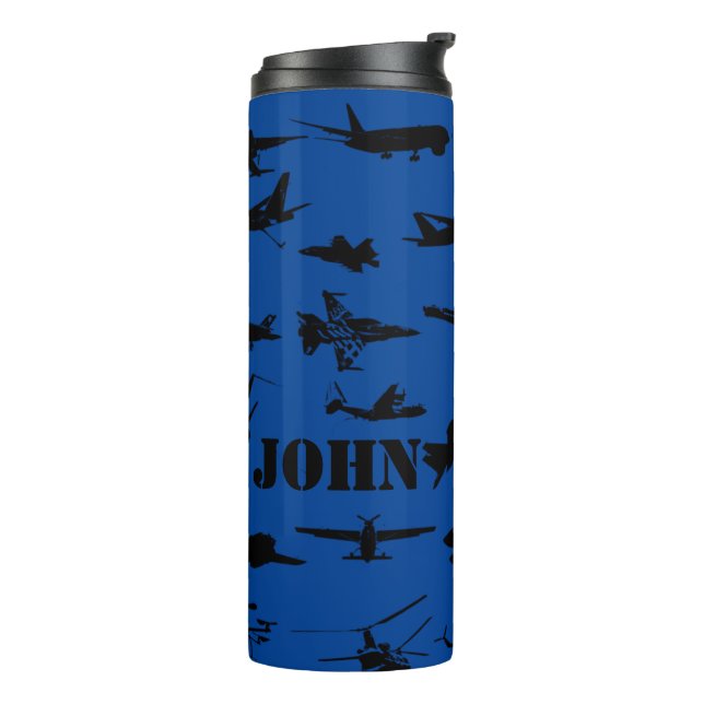 Personalized Aircrafts Thermal Tumbler (Rotated Left)