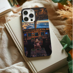 personalized Airplane Cockpit Dashboard  sunset  iPhone 15 Pro Case