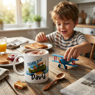 Personalized airplane coffee mug